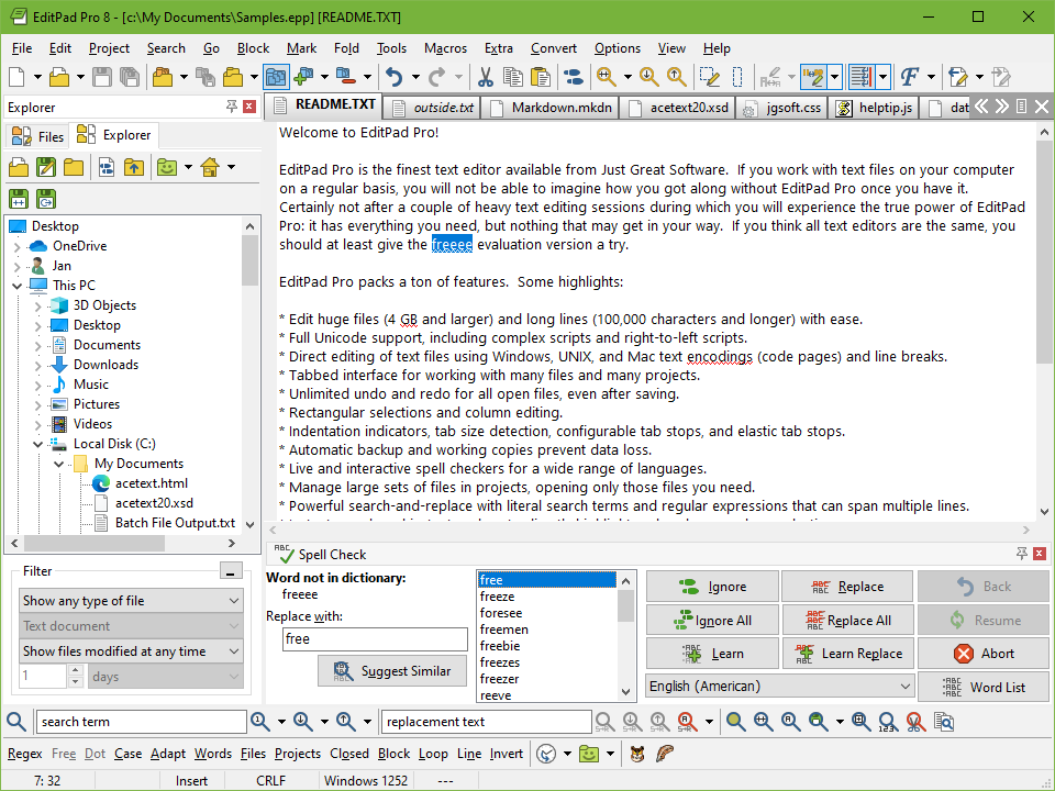 Convenient, powerful and versatile text editor to edit all kinds of text files